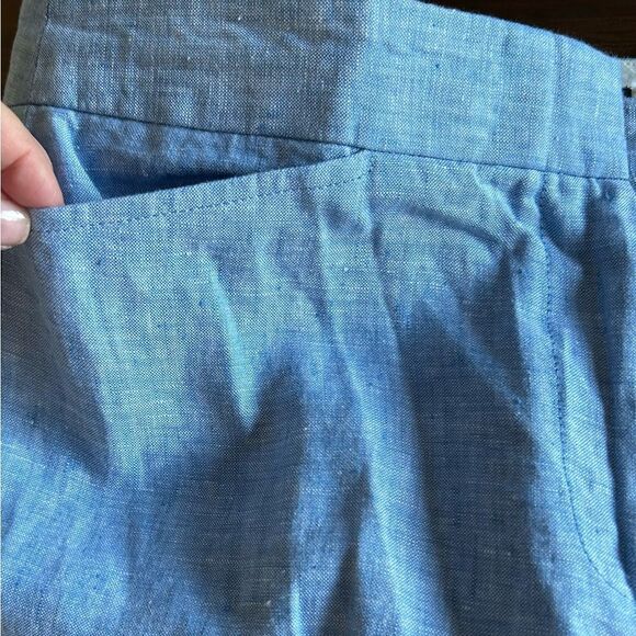 Talbots Light Blue Linen Cropped Pants Size 6 - Picture 8 of 10